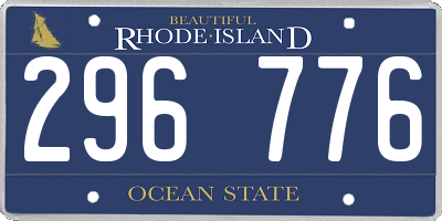 RI license plate 296776