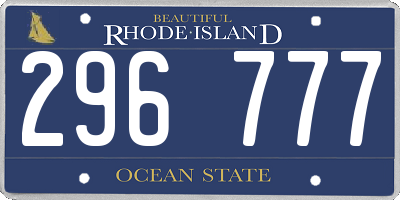 RI license plate 296777