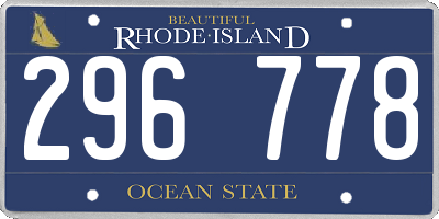 RI license plate 296778