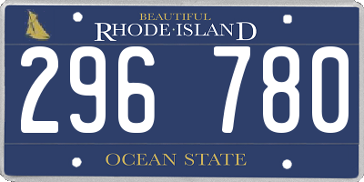 RI license plate 296780
