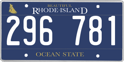 RI license plate 296781