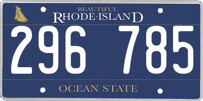 RI license plate 296785