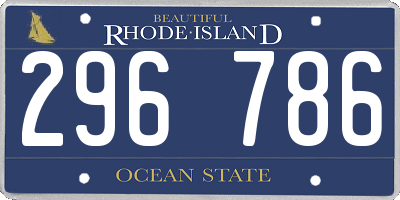 RI license plate 296786