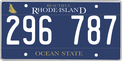 RI license plate 296787