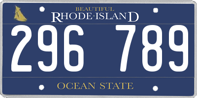 RI license plate 296789
