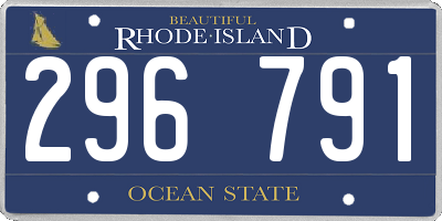 RI license plate 296791