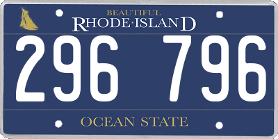RI license plate 296796