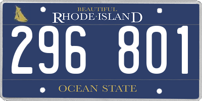 RI license plate 296801