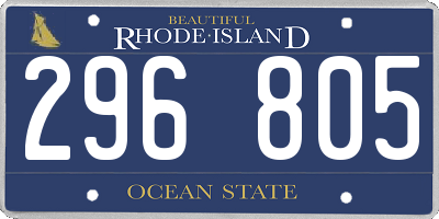 RI license plate 296805