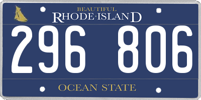 RI license plate 296806