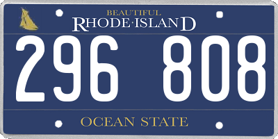RI license plate 296808