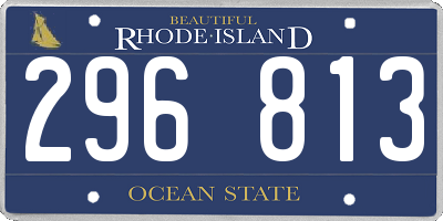 RI license plate 296813