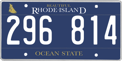 RI license plate 296814