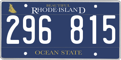 RI license plate 296815