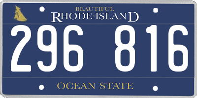 RI license plate 296816