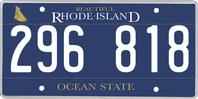 RI license plate 296818