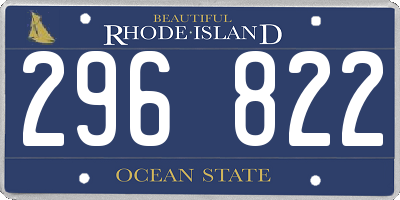 RI license plate 296822