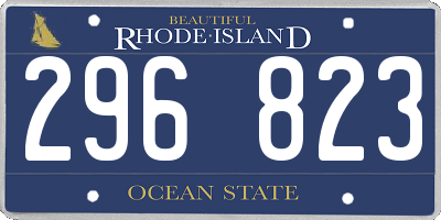 RI license plate 296823