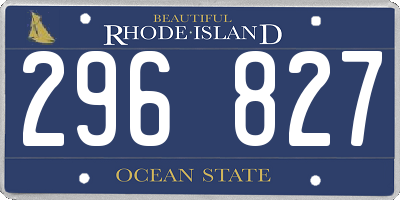 RI license plate 296827