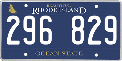 RI license plate 296829