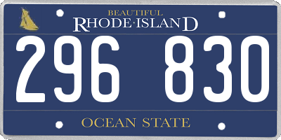 RI license plate 296830