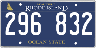 RI license plate 296832