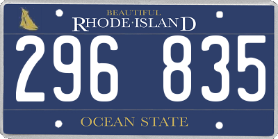 RI license plate 296835