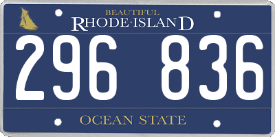 RI license plate 296836