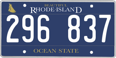 RI license plate 296837