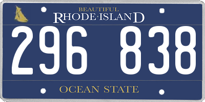 RI license plate 296838