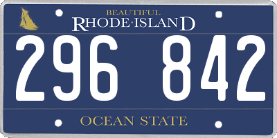 RI license plate 296842