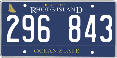 RI license plate 296843