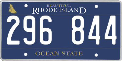 RI license plate 296844