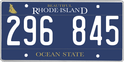 RI license plate 296845