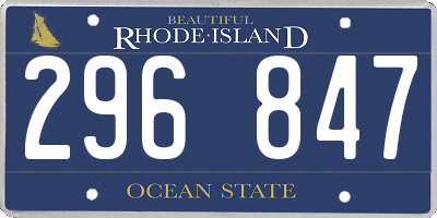 RI license plate 296847