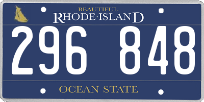 RI license plate 296848