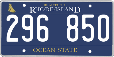 RI license plate 296850