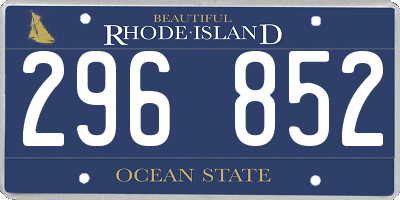 RI license plate 296852