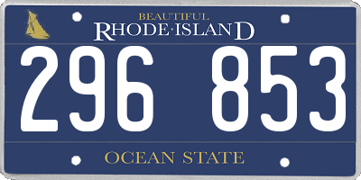 RI license plate 296853
