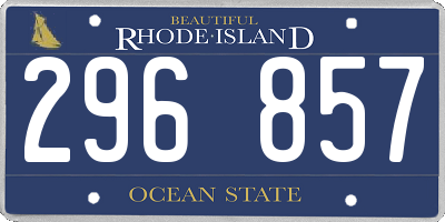RI license plate 296857