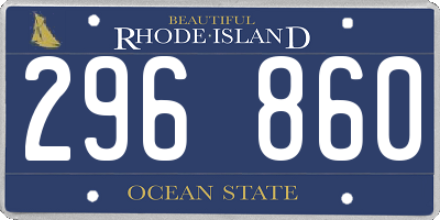 RI license plate 296860