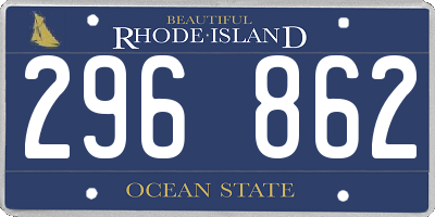 RI license plate 296862
