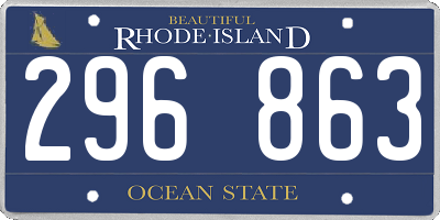 RI license plate 296863