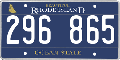 RI license plate 296865