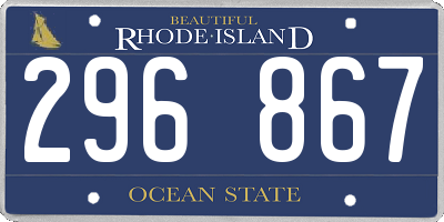 RI license plate 296867