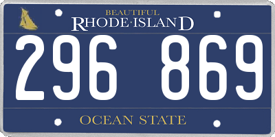 RI license plate 296869