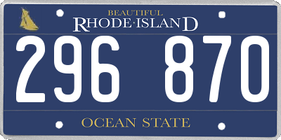 RI license plate 296870