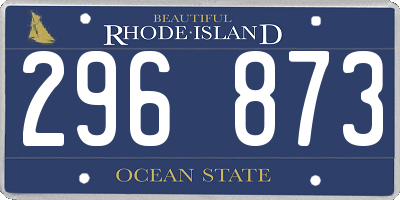 RI license plate 296873