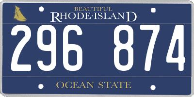 RI license plate 296874