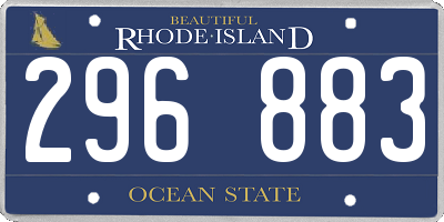 RI license plate 296883